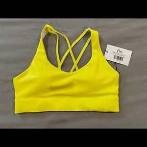 Neon Yellow Metallic Light n Tight Strappy Bra